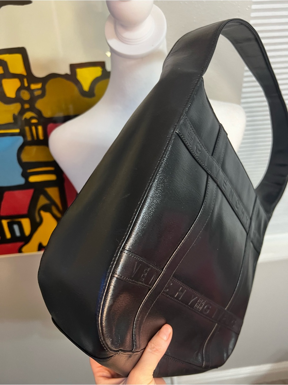 Authentic Vintage GIVENCHY Black
Leather Shoulder Bag - Picture 7 of 16